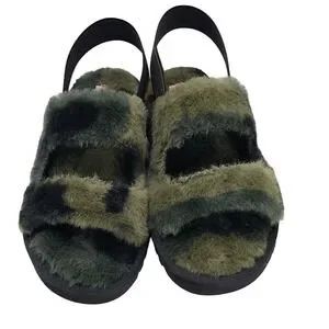 Juicy Couture Shoes Juicy Couture Green Faux Fur Slingback